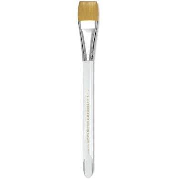 Open in modal - Blick Scholastic Short Handle Golden Taklon Brush - Flat Foot, Size 1"