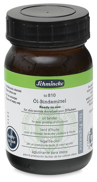 Schmincke Ready-to-Use Oil Binder - Front of 200 ml Bottle
