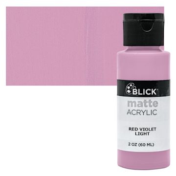 Open in modal - Blick Matte Acrylic - Red Violet Light, 2 oz bottle and swatch