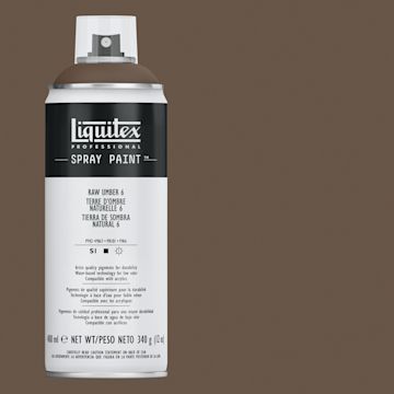 Open in modal - Liquitex Professional Spray Paint - Raw Umber 6, 400 ml can and swatch
