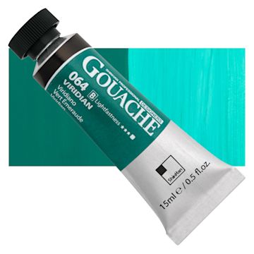 Open in modal - ShinHan Professional Designers Gouache - Viridian, 15 ml tube and swatch