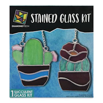 Open in modal - Diamond Tech Stained Glass Kit - Succulent - front of packaging