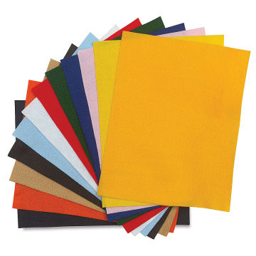 Felt Sheet Assortments -  12 colors of felt sheets shown