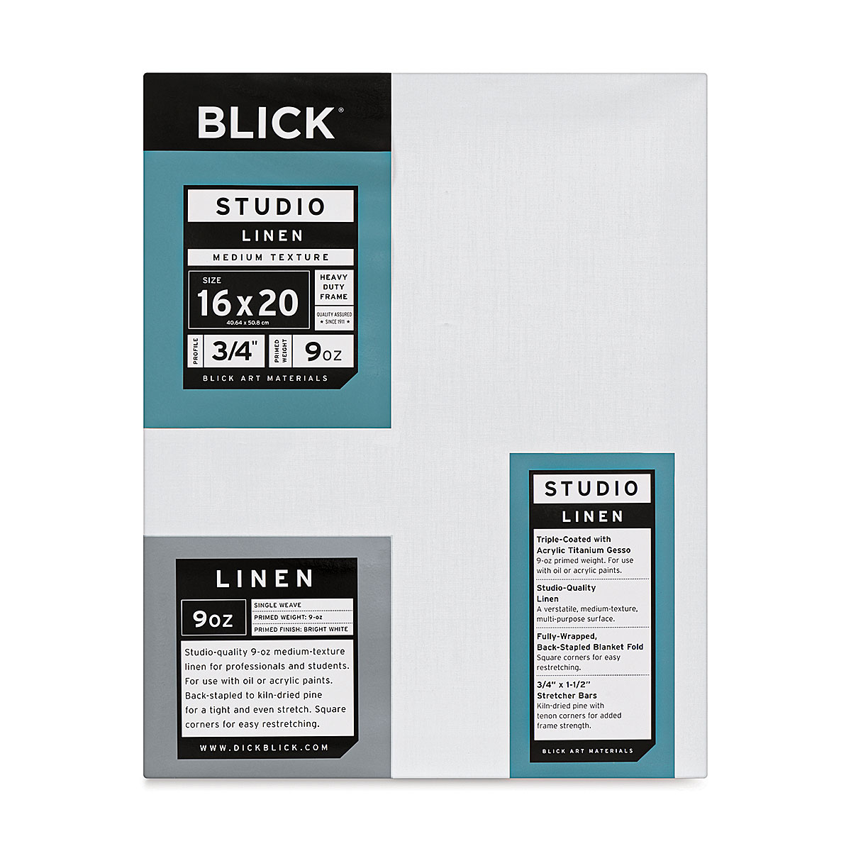 Blick Studio Cotton Canvas Panels - 20 inch x 24 inch, Pkg of 5