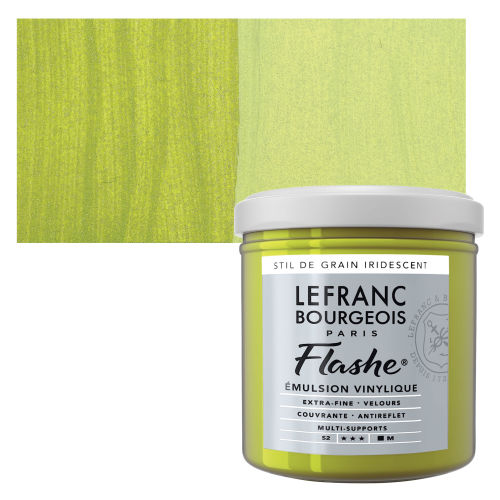 Lefranc & Bourgeois Flashe Vinyl Paint - Iridescent Grain Green, 125 ml jar