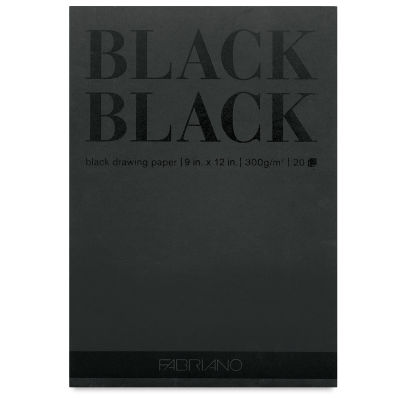 Fabriano Black Black Pad - 9" x 12"m 20 Sheets, 300 gsm