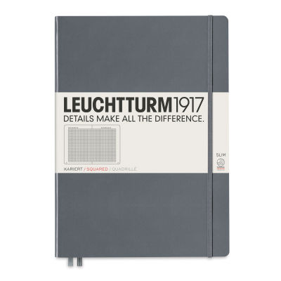 Leuchtturm1917 Squared Hardbound Notebook - Anthracite, Master Slim, 8-3/4" x 12-1/2"