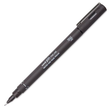 Open in modal - Uni Pin Fine Liner Pen - 0.1 mm, Dark Grey, cap off