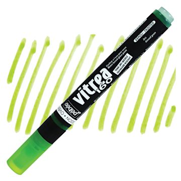 Open in modal - Pebeo Vitrea 160 Paint Marker - Aniseed Green, Frosted marker and swatch