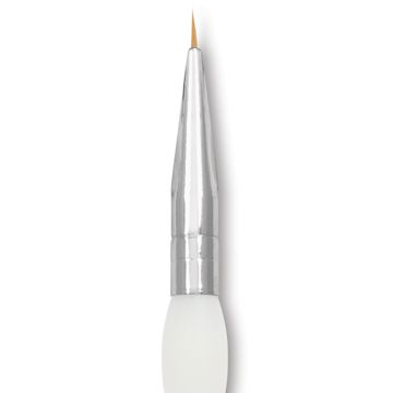 Open in modal - Royal & Langnickel Soft Grip Golden Taklon Brush - Round, Short Handle, Size 20/0, close-up