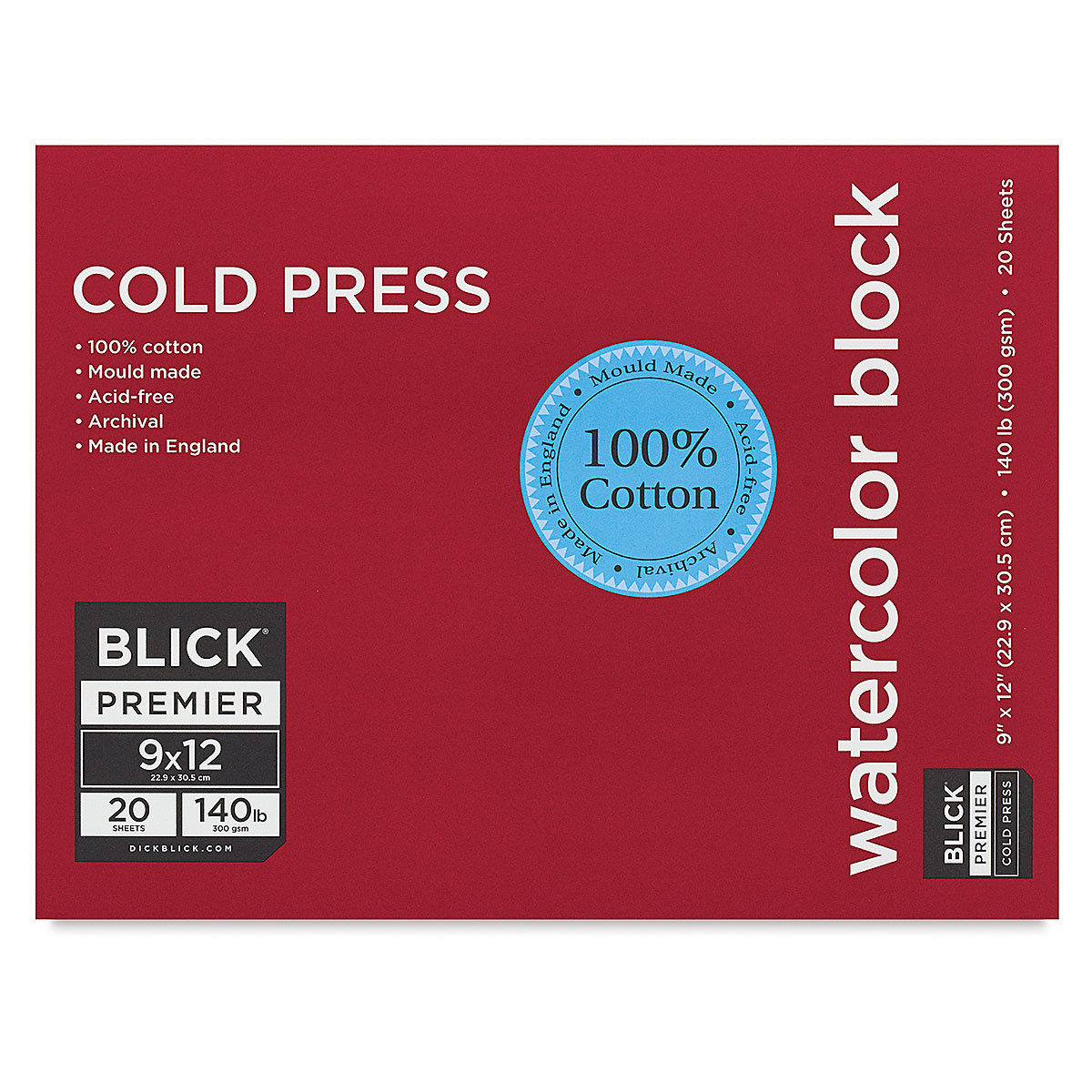 Blick Premier Watercolor Block - 9 inch x 12 inch, Cold Press, 140 lb, 20 Sheets