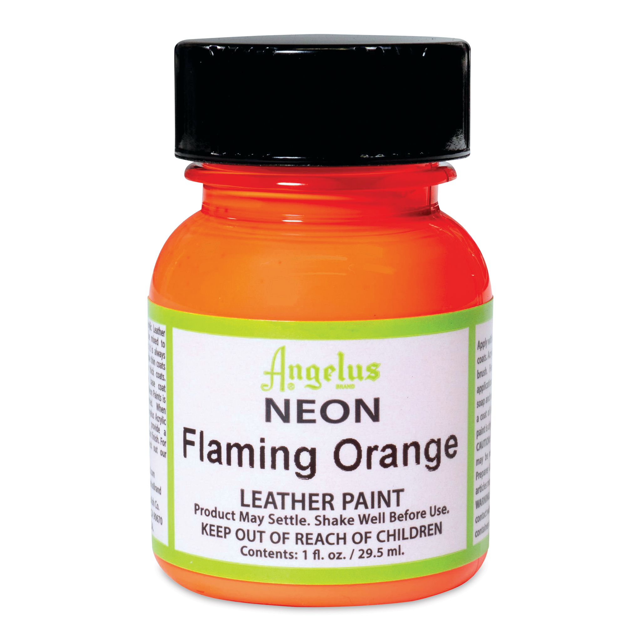 Angelus Neon-1 oz Leather Paint, Flaming Orange