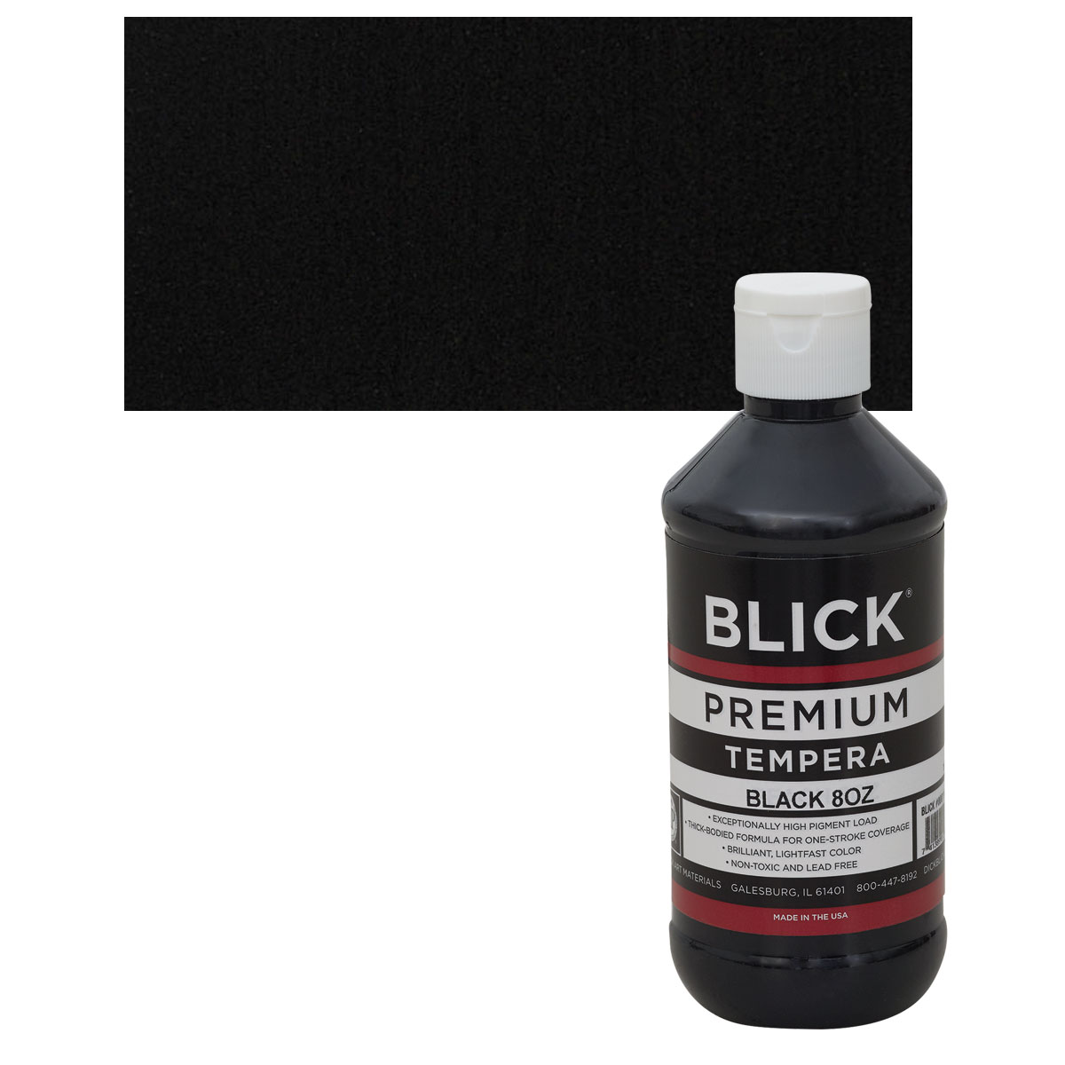 Blick Premium Grade Tempera - Black, Quart - Quart (32 oz)