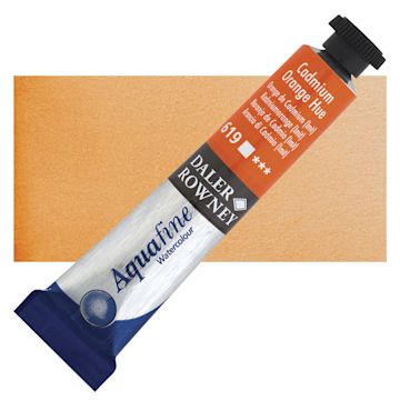 Open in modal - Daler-Rowney Aquafine Watercolor - Cadmium Orange Hue, 8 ml Tube and swatch