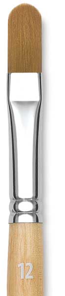 Open in modal - Princeton Snap! Golden Taklon Brush - Filbert, Short Handle, Size 12 (Close-up)