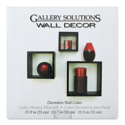 Nielsen Bainbridge Gallery Solutions Decorative Cubes - Front of package of Set of 3 Black Cubes