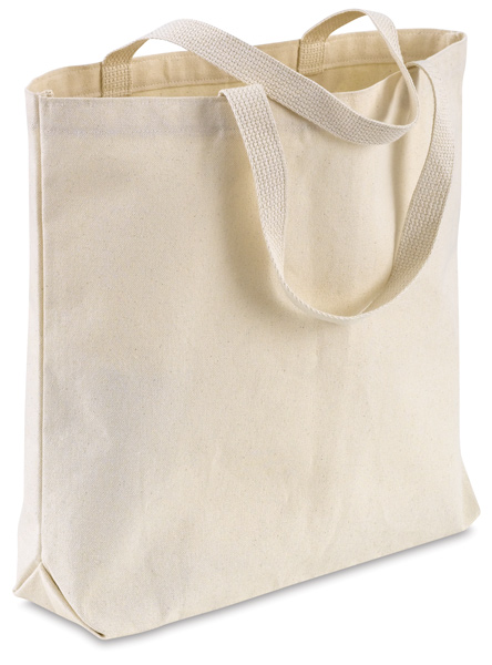 Black Canvas Tote Bag With Zipper, Natural 100% Cotton Black Blank
