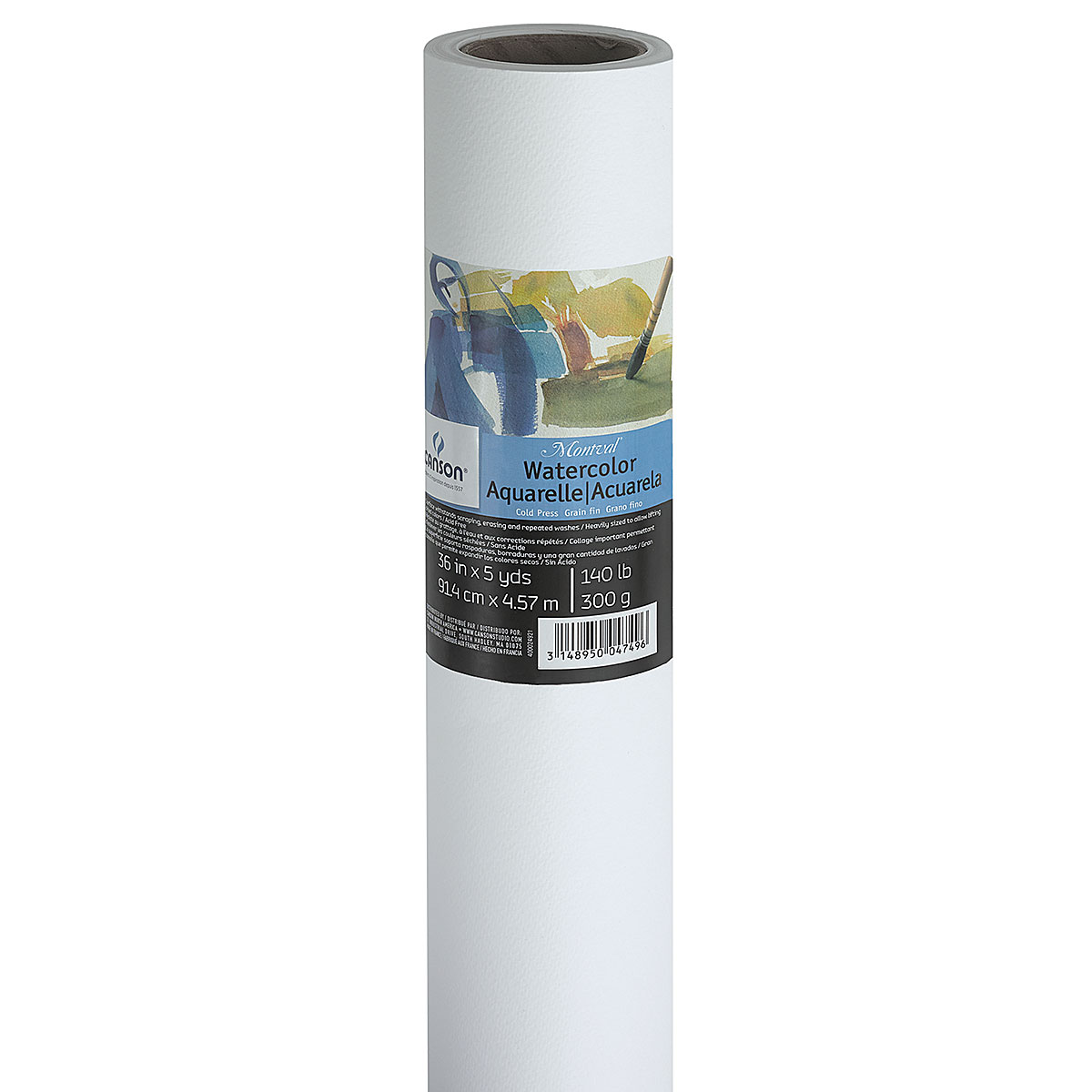 Natural White Watercolor Paper Roll - 140 lb. Cold Press, 44-1/2 x 10  yards