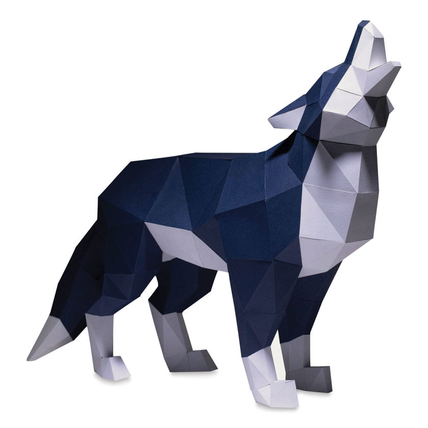 Papercraft World 3D Papercraft Model DIY Kit - Wolf | BLICK Art Materials