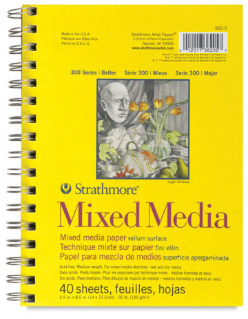 Strathmore Mixed Media 300 Series Spiral Pad - 40 Sheets Vellum 5.5x8.5