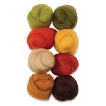 Open in modal - Wistyria Editions 100% Wool Roving - Autumn, Pkg of 8