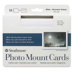 Strathmore Photo Mount Cards and Envelopes - White, Decorative Emboss, Pkg of 10 (front of package)