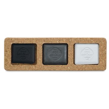 Open in modal - ArtGraf Viarco Pigmented Tailor Chalk - Open set of 3 Monochrome colors shown in cork storage holder