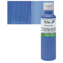 Tri-Art Finest Liquid Artist Acrylics - Cerulean Blue, 120 ml bottle