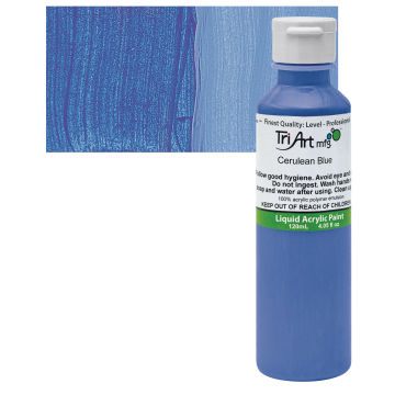 Tri-Art Liquid Artist Acrylics - Cerulean Blue, 120 ml bottle