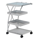 Studio Designs Triflex Taboret - Silver w/ Blue Glass