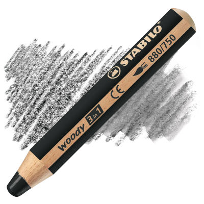 Stabilo Woody 3 in 1 Pencil - Black swatch and pencil