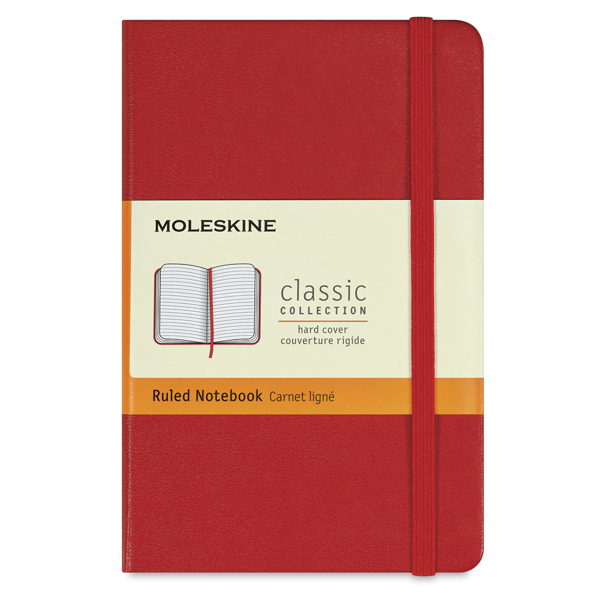 Moleskine Classic Hardcover Notebooks - Scarlet Red, Ruled, 5-1/2 x 3-1/2