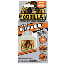 Gorilla Clear Glue - Front of package of 1.75 oz Glue