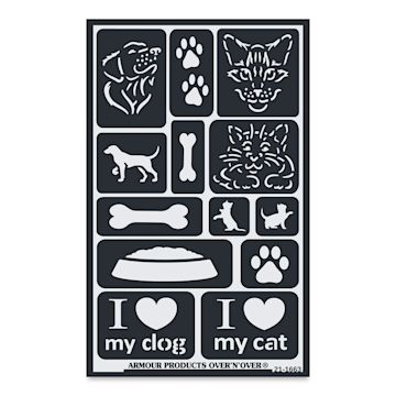 Open in modal - Armour Over ‘N’ Over Glass Etching Stencil - Paws