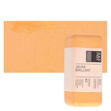 Open in modal - R&F Encaustic Paint Block - Jaune Brilliant, 104 ml block and swatch