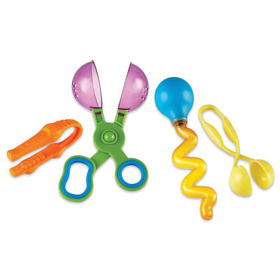 Fine Motor Tool - Helping Hands Set of 4, outside of the packaging. 