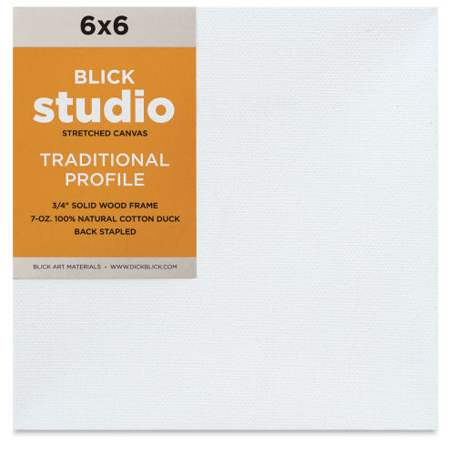 Blick Academic Cotton Stretched Canvas Pack - 6'' x 6'', Pkg of 2