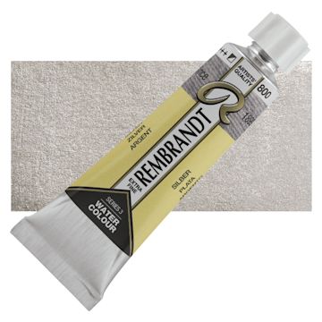 Open in modal - Rembrandt Artist Watercolor - Silver, 10 ml tube and swatch