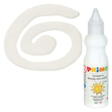 Open in modal - Primo Tempera Paint - White, 50 ml bottle and swatch