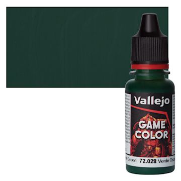 Open in modal - Vallejo Game Color Acrylic Paint - Dark Green - Bottle and Swatch