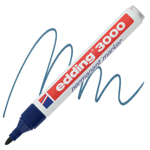 Edding Permanent Marker - Steel Blue, 3000, Bullet Nib