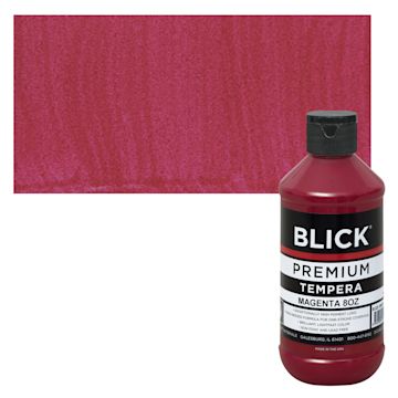 Open in modal - Blick Premium Grade Tempera - Magenta, 8 oz bottle and swatch