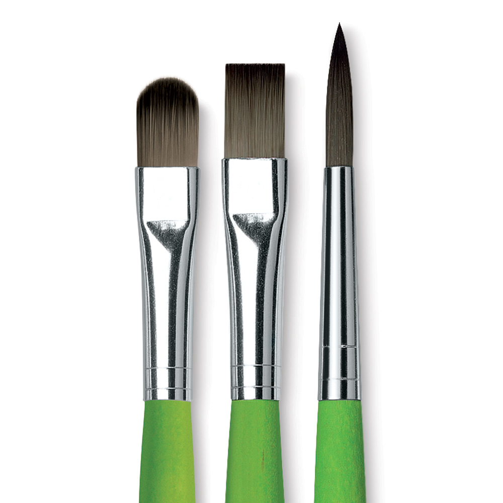 Size 20 da Vinci Watercolor Series 954 Paint Brush 954-20 Flat Short-Length Russian Blue Squirrel Hair with Natural Lacquered Handle