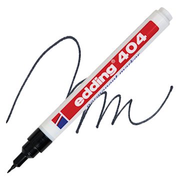 Open in modal - Edding Permanent Marker - Black, 404 Series, swatch and marker