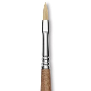 Open in modal - Escoda Futura Synthetic Bristle Brush - Series 5414, Filbert, Size 4, Long Handle, close-up