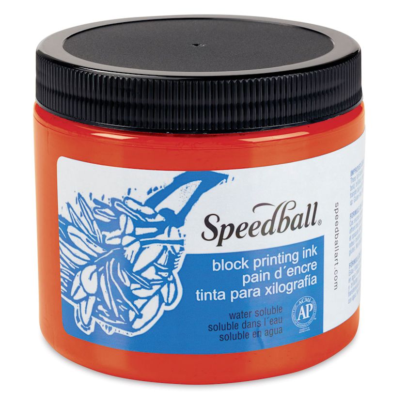 Speed Soft Orange Ink Speedball Water-Soluble Block Printing Ink - Orange, 16 oz | BLICK Art ...