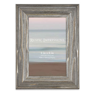 4x6 Grey Faux Wood & Silver Photo Frame by Impressions