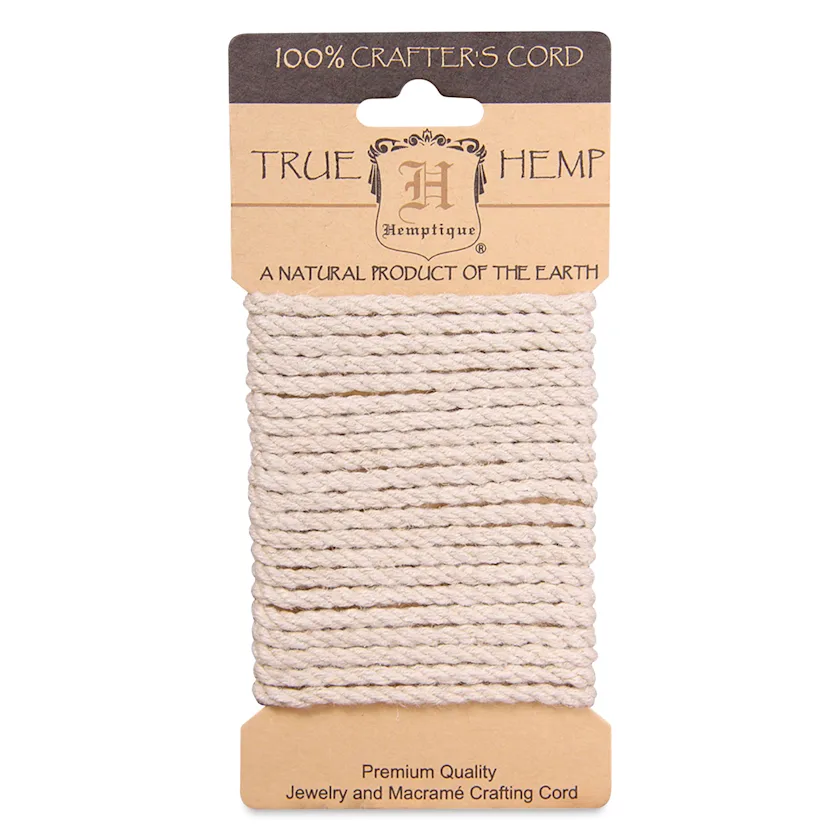 Hemptique Twisted Hemp Rope - Natural, 4 mm, 3 m | BLICK Art Materials