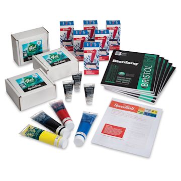 Open in modal - Speedball Gel Printing Plates - Components of Class pack shown