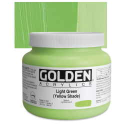 Golden Heavy Body Artist Acrylics - Light Green (Yellow Shade), 32 oz Jar